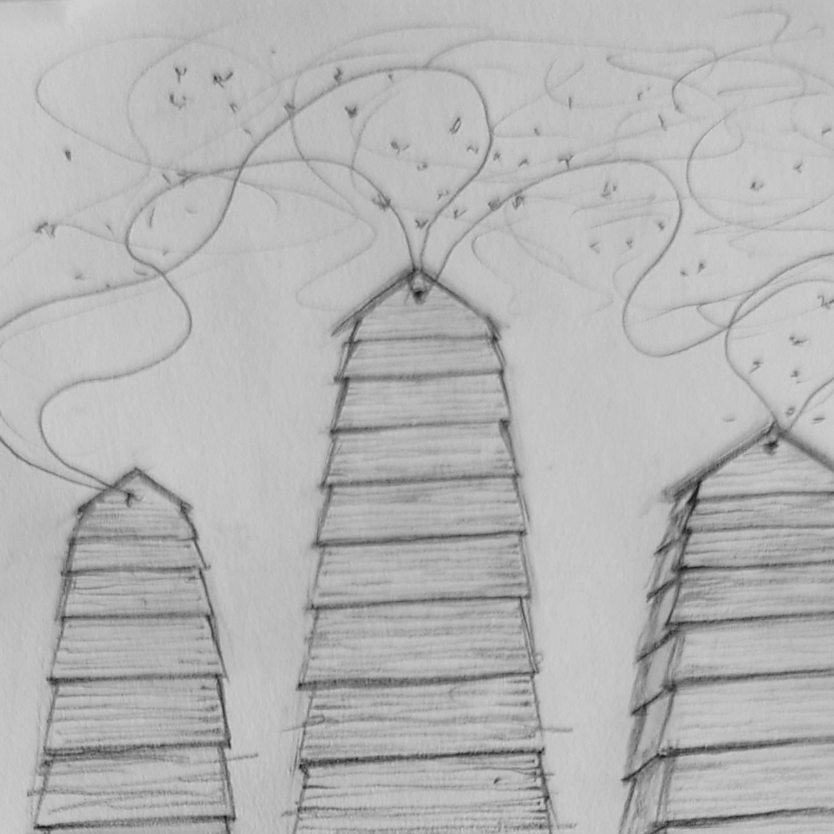 Beehive pencil sketch II image